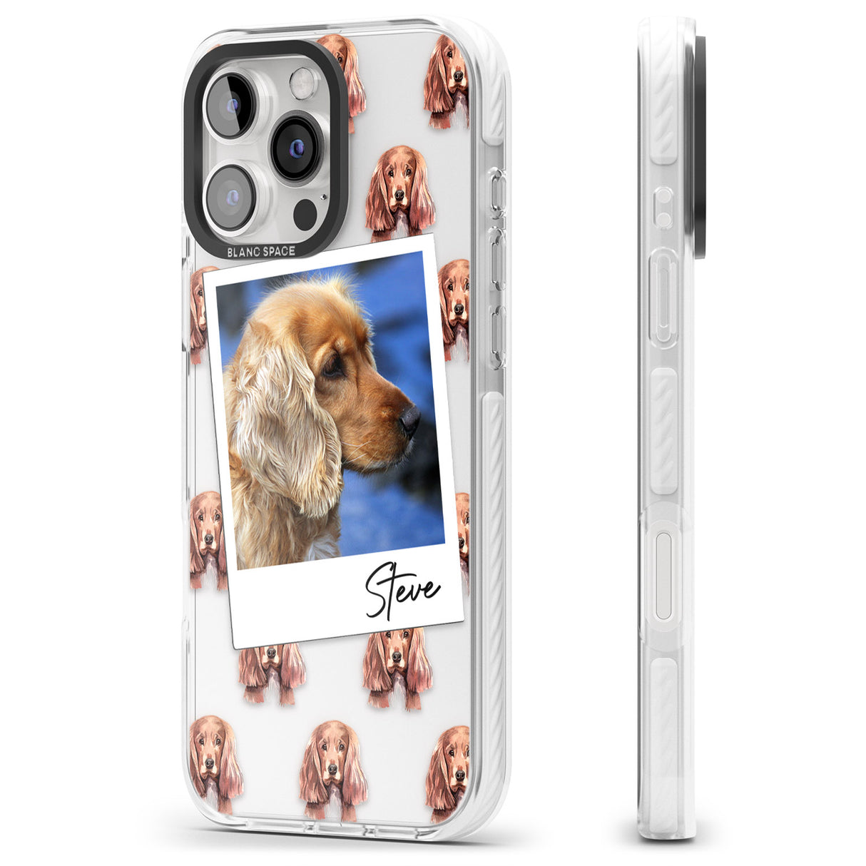 iPhone 16 Pro Max Personalised Cocker Spaniel - Dog Photo Black Impact Phone Case