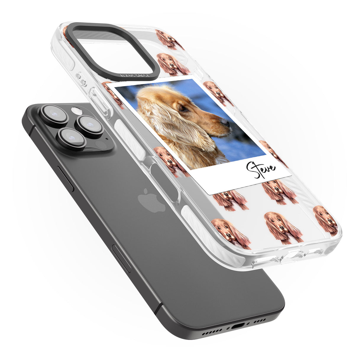 iPhone 16 Pro Max Personalised Cocker Spaniel - Dog Photo Black Impact Phone Case