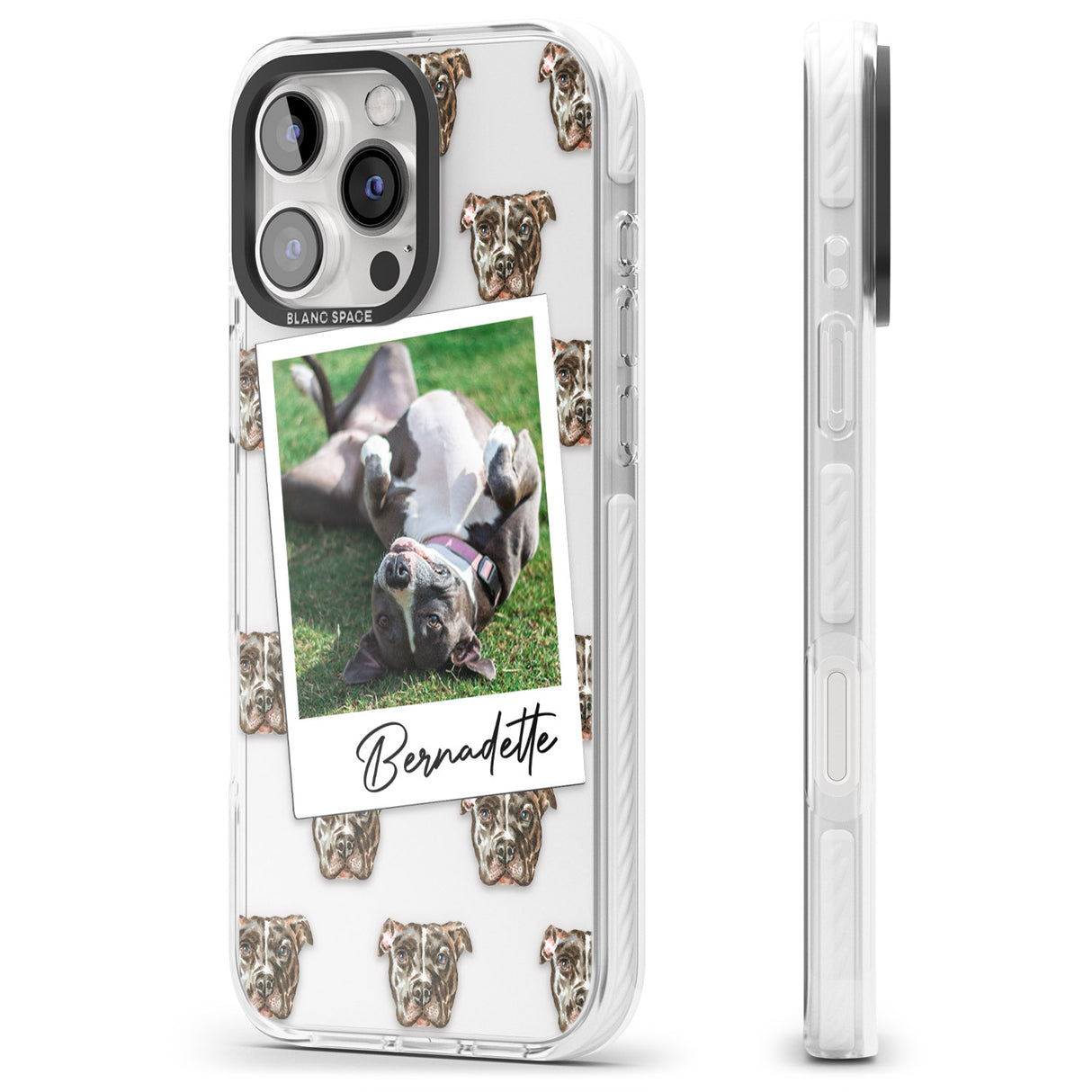 iPhone 16 Pro Max Personalised Staffordshire Bull Terrier - Dog Photo Black Impact Phone Case