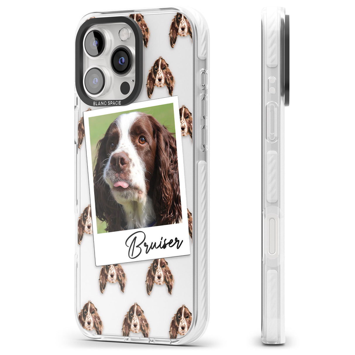 iPhone 16 Pro Max Personalised Springer Spaniel - Dog Photo Black Impact Phone Case