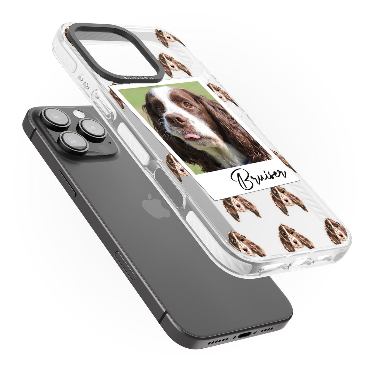 iPhone 16 Pro Max Personalised Springer Spaniel - Dog Photo Black Impact Phone Case