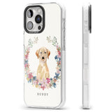 iPhone 16 Pro Max Personalised Yellow Labrador Retriever Dog Portrait Black Impact Phone Case