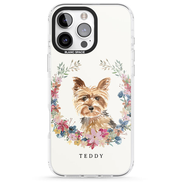 Personalised Yorkshire Terrier Floral Portrait