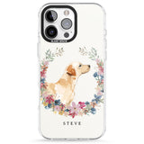 iPhone 16 Pro Max Personalised Yellow Labrador - Watercolour Dog Portrait Black Impact Phone Case