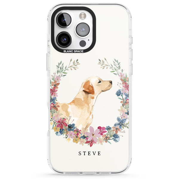 Personalised Yellow Labrador Floral Portrait