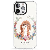 iPhone 16 Pro Max Personalised Cavapoo - Watercolour Dog Portrait Black Impact Phone Case