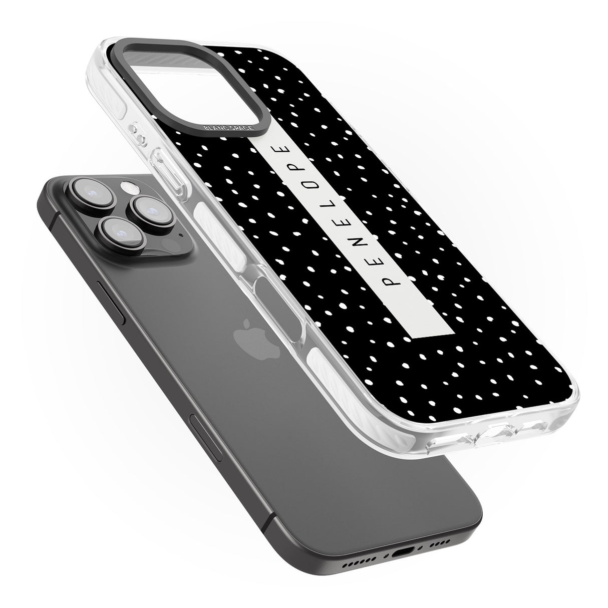 iPhone 16 Pro Max Personalised Black Dots Black Impact Phone Case