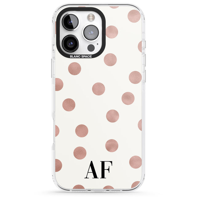 iPhone 16 Pro Max Personalised Initials & Dots Black Impact Phone Case