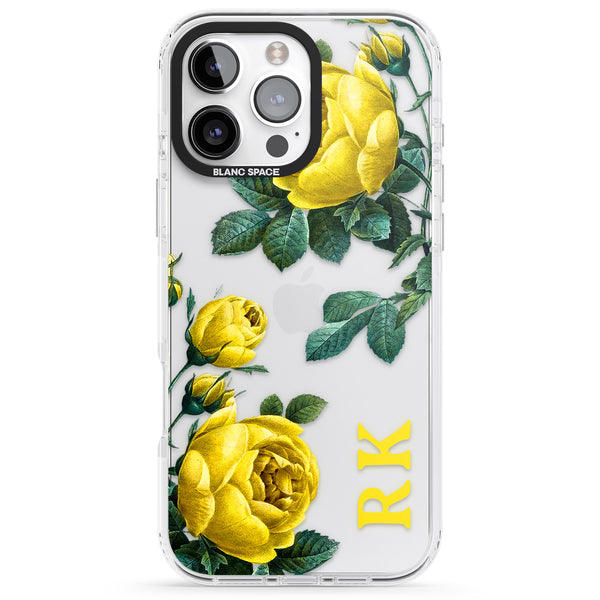 Personalised Vintage Floral Yellow Roses
