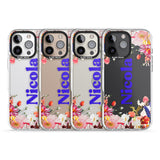 iPhone 16 Pro Max Personalised Text with Floral Borders Black Impact Phone Case