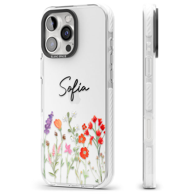 Personalised Spring Wildflowers Impact Phone Case for iPhone 16 Pro, iPhone 16 Pro Max