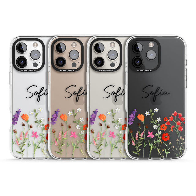 Personalised Spring Wildflowers Impact Phone Case for iPhone 16 Pro, iPhone 16 Pro Max