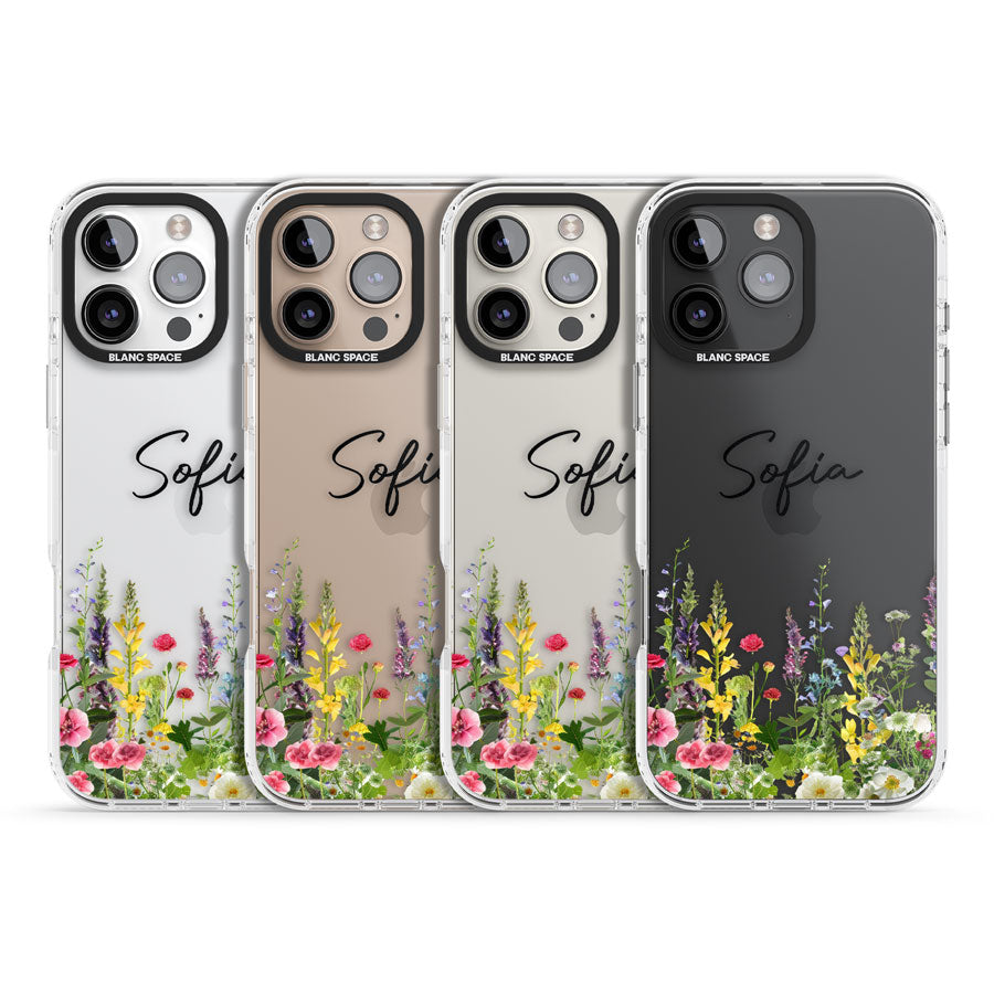 Personalised Garden Wildfowers Impact Phone Case for iPhone 16 Pro, iPhone 16 Pro Max