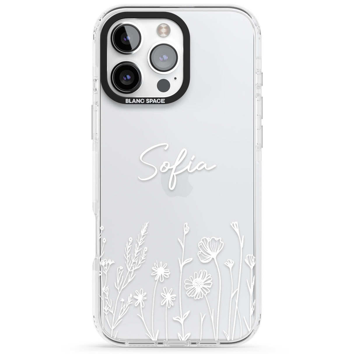 Personalised White Wildflowers Impact Phone Case for iPhone 16 Pro, iPhone 16 Pro Max