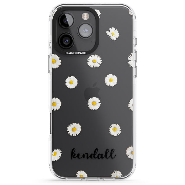 Personalised White Daisies & Cursive