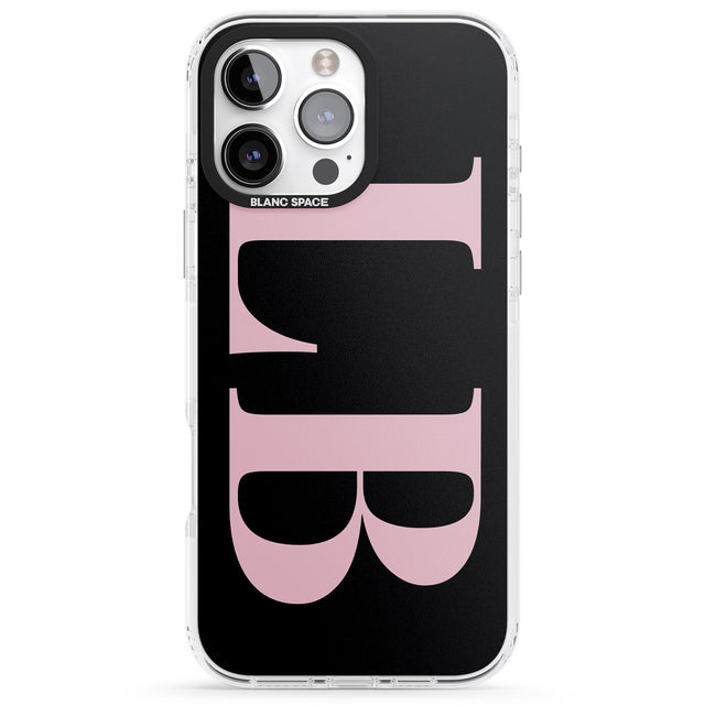 iPhone 16 Pro Max Personalised Pink & Black Letters Black Impact Phone Case