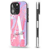 iPhone 16 Pro Max Personalised Pink & Purple - Marble Black Impact Phone Case