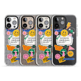 iPhone 16 Pro Max Personalised Sticker Mix on Grid Black Impact Phone Case