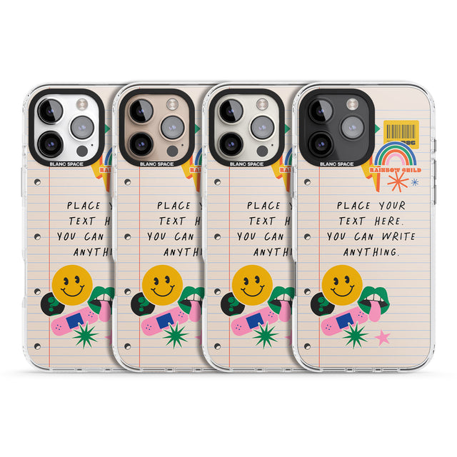 iPhone 16 Pro Max Personalised Nostalgia Sticker Mix #1 Black Impact Phone Case