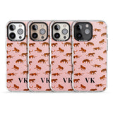 iPhone 16 Pro Max Personalised Safari Tiger Pattern on Pink Black Impact Phone Case