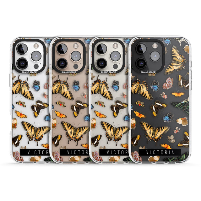 iPhone 16 Pro Max Personalised Photorealistic Butterfly Black Impact Phone Case