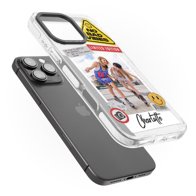 iPhone 16 Pro Max Personalised Sticker Mix Instant Photo Black Impact Phone Case