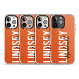 iPhone 16 Pro Max Personalised Bold Name: Orange Black Impact Phone Case