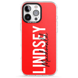 iPhone 16 Pro Max Personalised Bold Name: Red Black Impact Phone Case