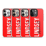 iPhone 16 Pro Max Personalised Bold Name: Red Black Impact Phone Case