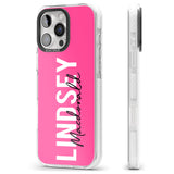 iPhone 16 Pro Max Personalised Bold Name: Pink Black Impact Phone Case