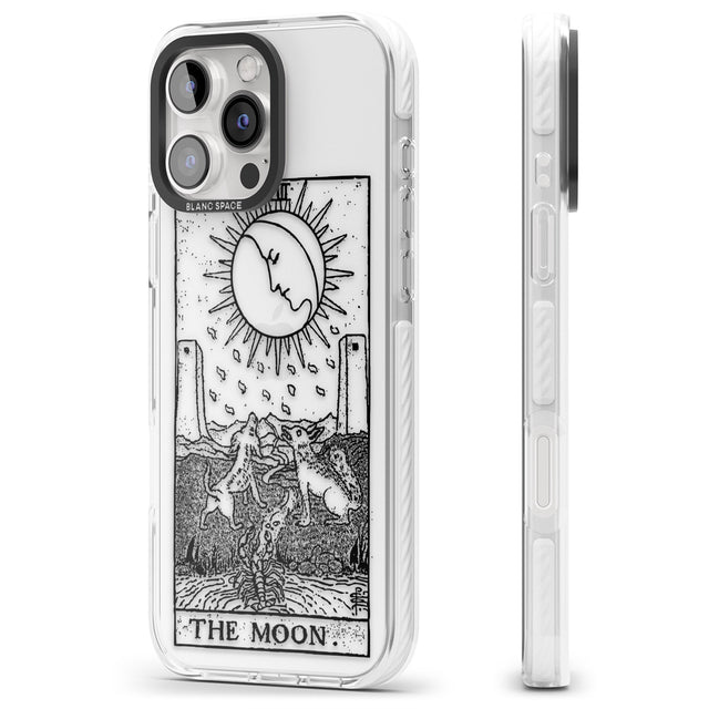 iPhone 16 Pro Max Personalised The Moon Tarot Card - Transparent Black Impact Phone Case