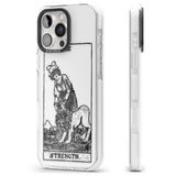 iPhone 16 Pro Max Personalised Strength Tarot Card - Transparent Black Impact Phone Case