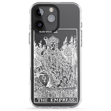 iPhone 16 Pro Max Personalised The Empress Tarot Card - White Transparent Black Impact Phone Case