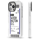 iPhone 16 Pro Max Personalised Washington D.C. Boarding Pass Black Impact Phone Case