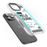 iPhone 16 Pro Max Personalised Melbourne Boarding Pass Black Impact Phone Case