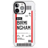 iPhone 16 Pro Max Personalised Birmingham Boarding Pass Black Impact Phone Case