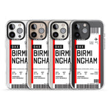 iPhone 16 Pro Max Personalised Birmingham Boarding Pass Black Impact Phone Case