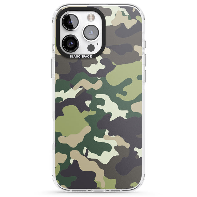 iPhone 16 Pro Max Green Camo Black Impact Phone Case