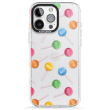 iPhone 16 Pro Max Lollipop Pattern Black Impact Phone Case