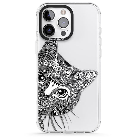 iPhone 16 Pro Max Henna Cat Black Impact Phone Case