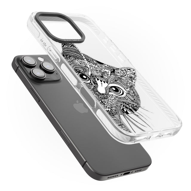 iPhone 16 Pro Max Henna Cat Black Impact Phone Case