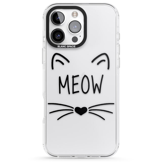 iPhone 16 Pro Max Cat Whiskers Black Impact Phone Case