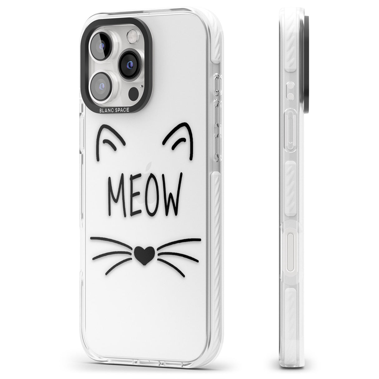 iPhone 16 Pro Max Cat Whiskers Black Impact Phone Case