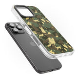 iPhone 16 Pro Max Forest Green Cat Camouflage Pattern Black Impact Phone Case