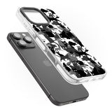 iPhone 16 Pro Max Black & White Cat Camouflage Black Impact Phone Case