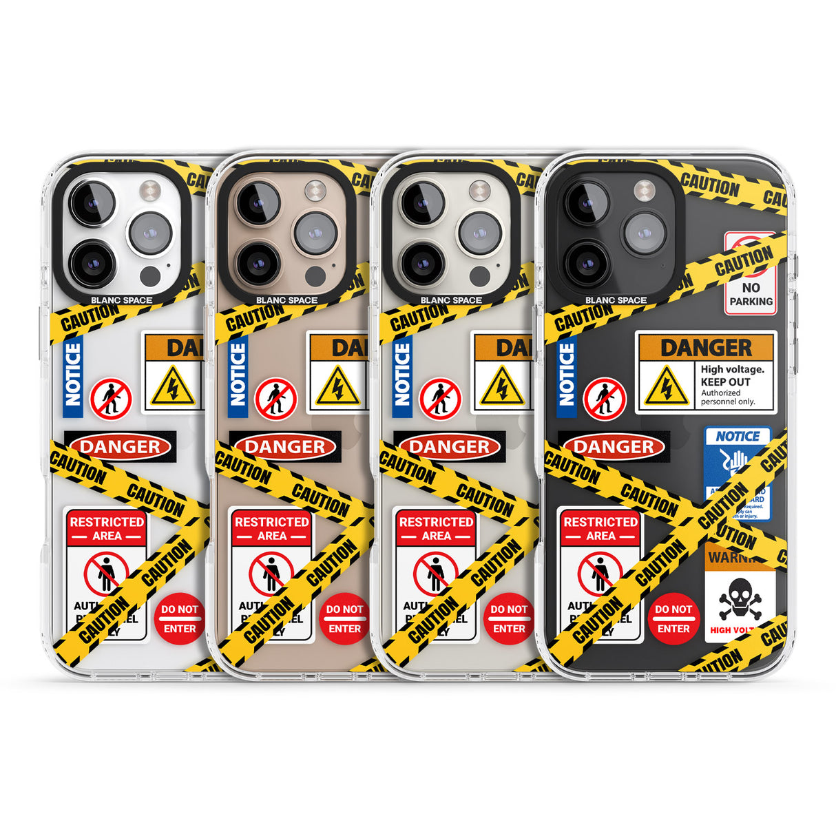 iPhone 16 Pro Max CAUTION Black Impact Phone Case