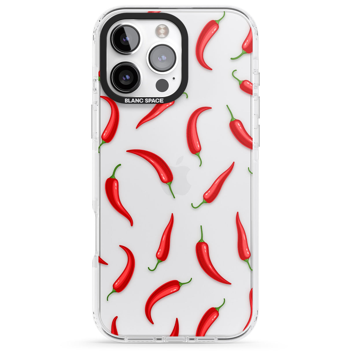 iPhone 16 Pro Max Chilli Pattern Black Impact Phone Case