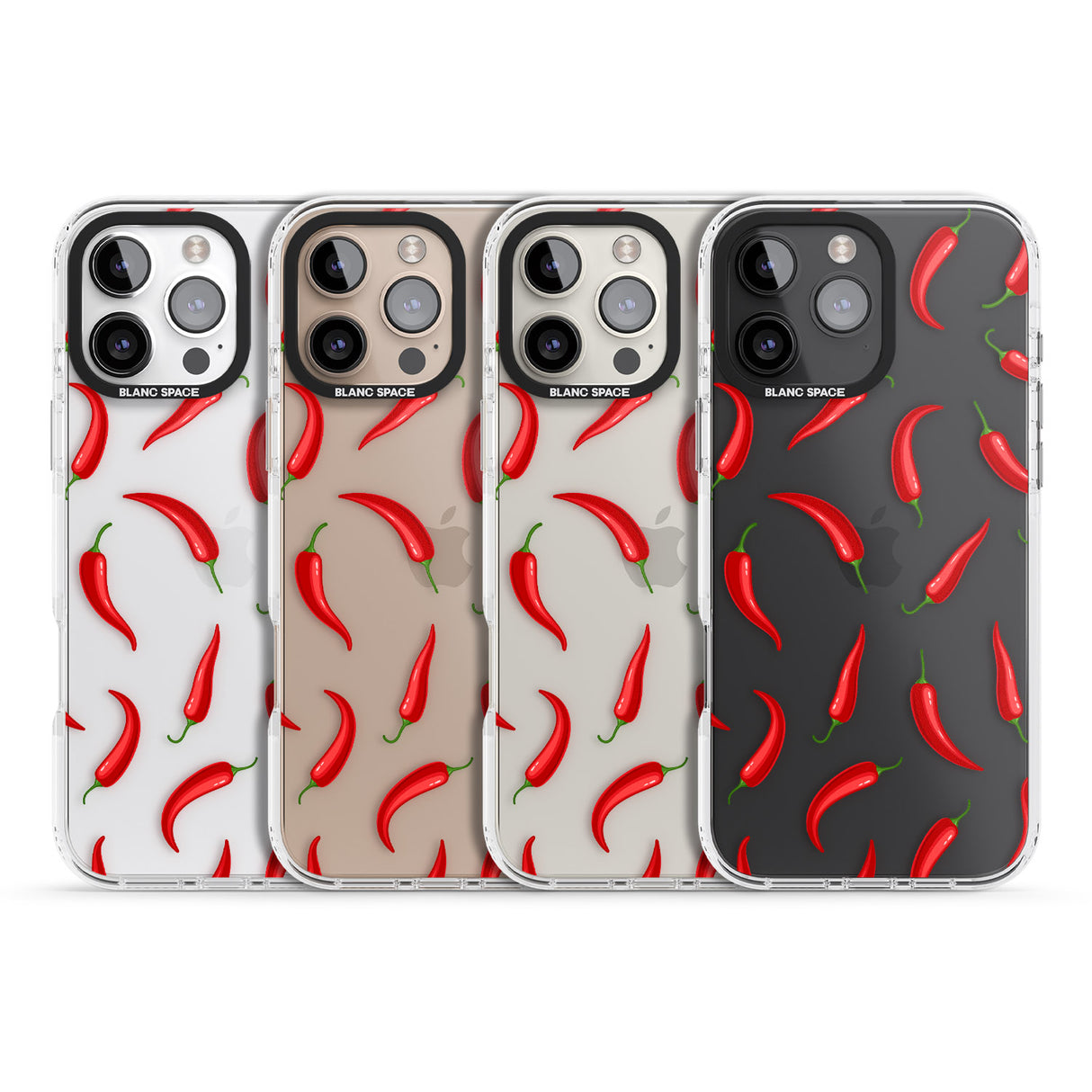 iPhone 16 Pro Max Chilli Pattern Black Impact Phone Case