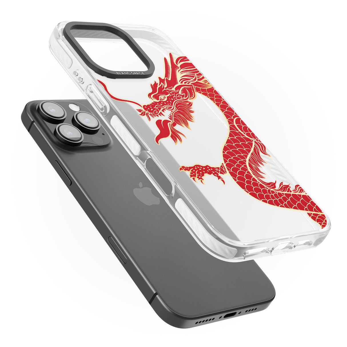 iPhone 16 Pro Max Large Red Dragon Black Impact Phone Case