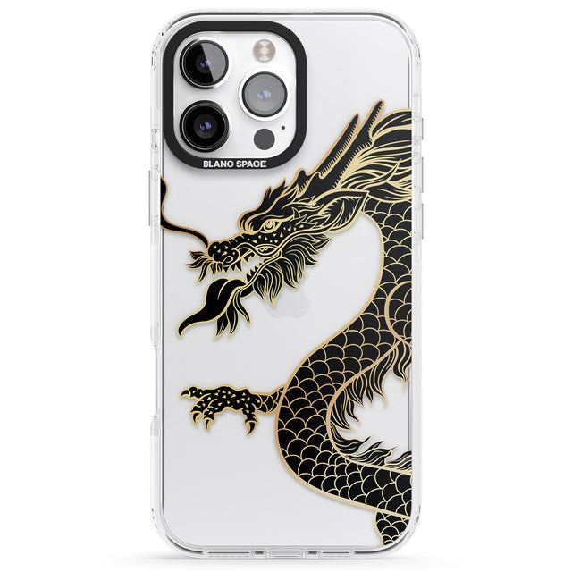 iPhone 16 Pro Max Large Black Dragon Black Impact Phone Case